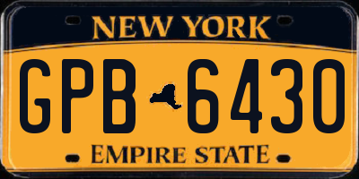 NY license plate GPB6430