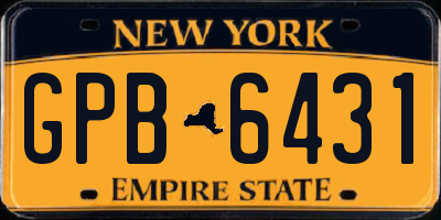 NY license plate GPB6431