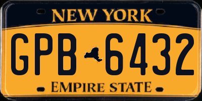 NY license plate GPB6432