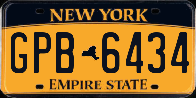 NY license plate GPB6434