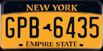 NY license plate GPB6435