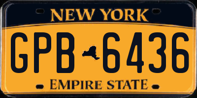 NY license plate GPB6436
