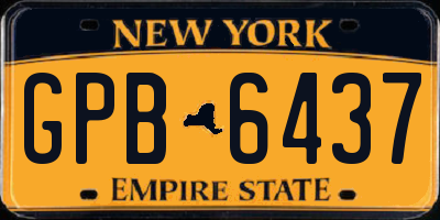 NY license plate GPB6437