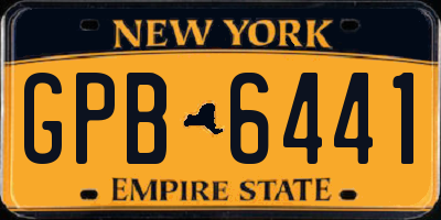 NY license plate GPB6441
