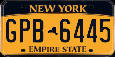 NY license plate GPB6445