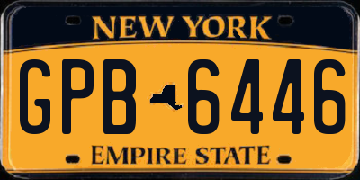 NY license plate GPB6446