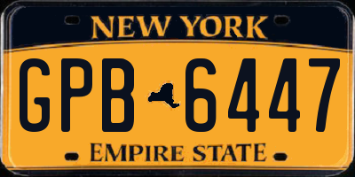 NY license plate GPB6447