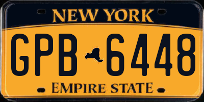 NY license plate GPB6448