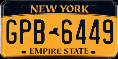 NY license plate GPB6449