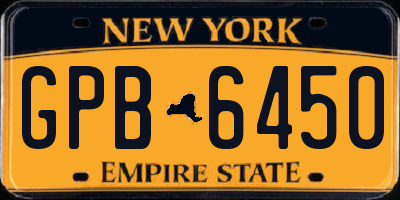 NY license plate GPB6450