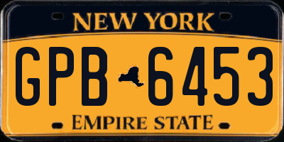 NY license plate GPB6453