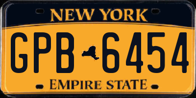 NY license plate GPB6454