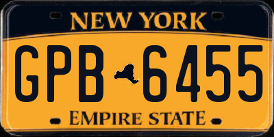 NY license plate GPB6455
