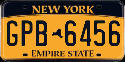 NY license plate GPB6456