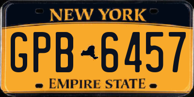 NY license plate GPB6457