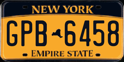 NY license plate GPB6458