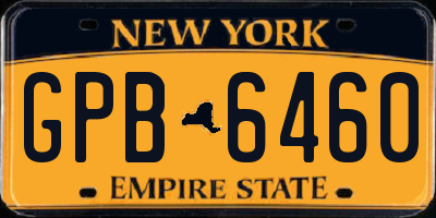 NY license plate GPB6460
