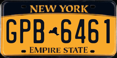 NY license plate GPB6461