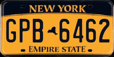 NY license plate GPB6462