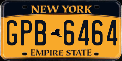 NY license plate GPB6464