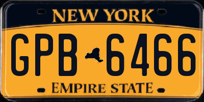 NY license plate GPB6466