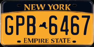 NY license plate GPB6467