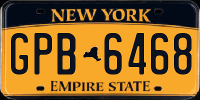 NY license plate GPB6468