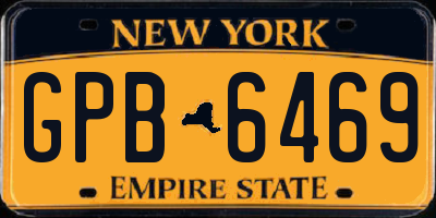 NY license plate GPB6469