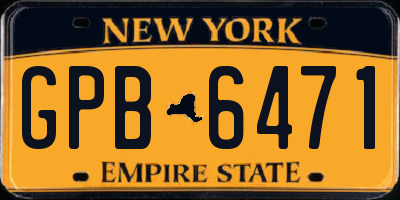 NY license plate GPB6471