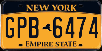 NY license plate GPB6474