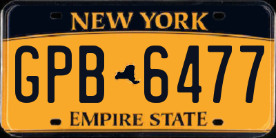 NY license plate GPB6477