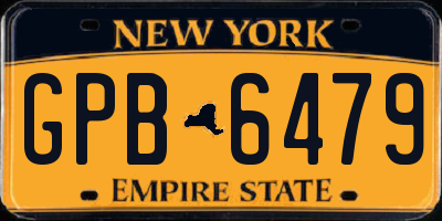 NY license plate GPB6479