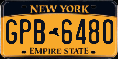 NY license plate GPB6480