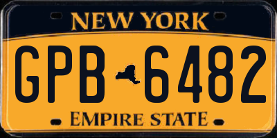 NY license plate GPB6482