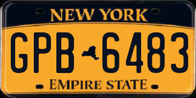 NY license plate GPB6483
