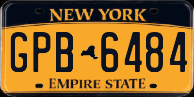 NY license plate GPB6484