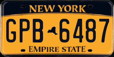NY license plate GPB6487