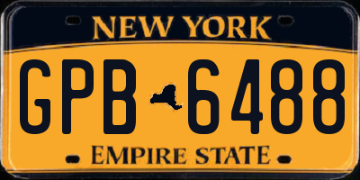 NY license plate GPB6488