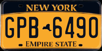 NY license plate GPB6490
