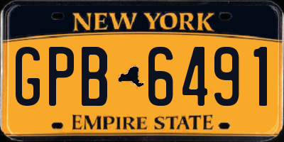NY license plate GPB6491