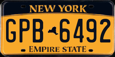 NY license plate GPB6492