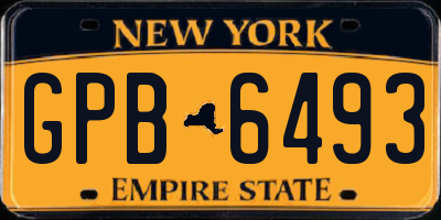 NY license plate GPB6493