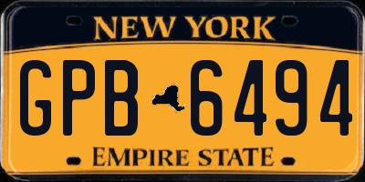 NY license plate GPB6494