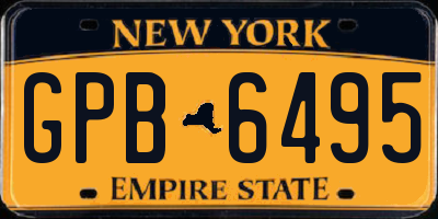 NY license plate GPB6495