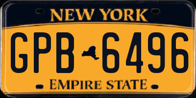 NY license plate GPB6496
