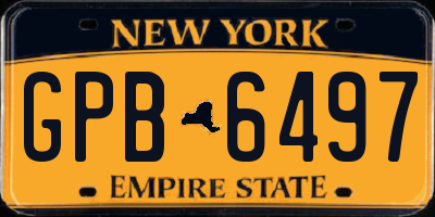NY license plate GPB6497