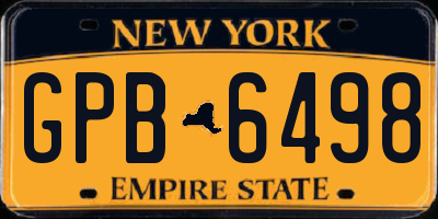 NY license plate GPB6498