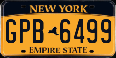 NY license plate GPB6499