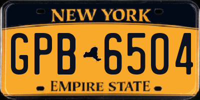 NY license plate GPB6504