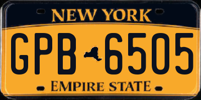 NY license plate GPB6505